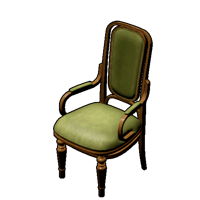 an image of the Palworld structure Antique Green Wooden Chair