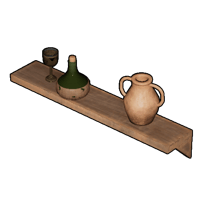 an image of the Palworld structure Wooden Decorative Wall Shelf