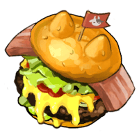 an image of the Palworld item Mozzarina-Cheeseburger